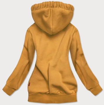 BLUZA DAMSKA Z OZDOBNYM KAPTUREM ŻÓŁTA (AMG645-1)
