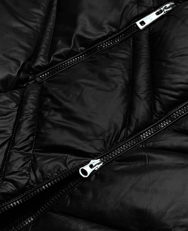 Przejściowa kurtka damska z kapturem czarna (H-97-1)