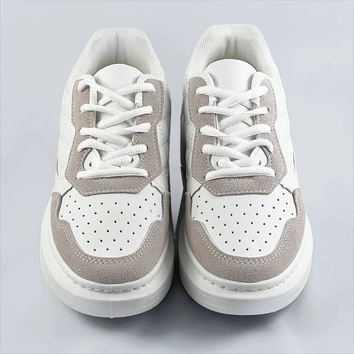 Damskie sznurowane półbuty sportowe biały/beż (rc-50)