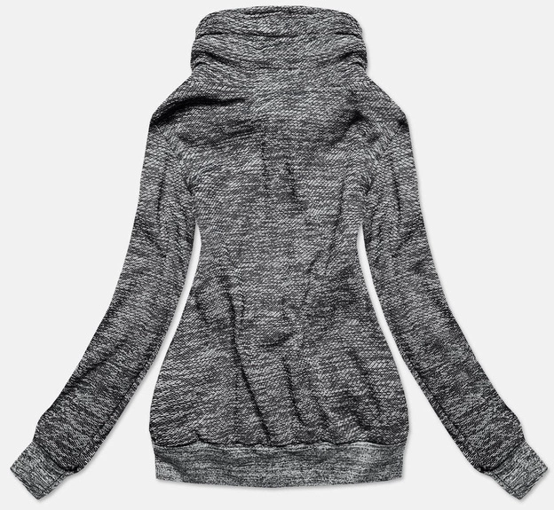 DAMSKA BLUZA SPORTOWA Z WYSOKĄ STÓJKĄ GRAFITOWA (58329)