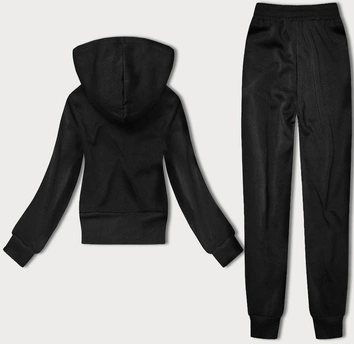 Dres damski z ozdobnymi pasami czarny-biały (KK0052)