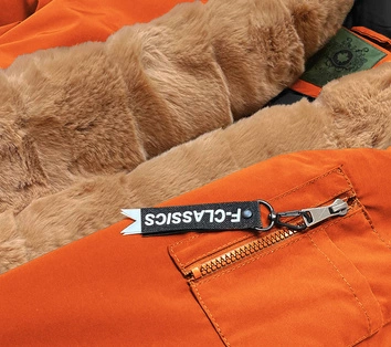 Damska parka zimowa pomarańczowa (CAN-588)