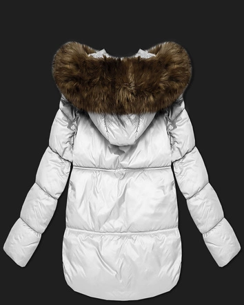 Damska kurtka bombka z kapturem S'West złamany biały (B8280-26)