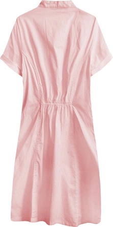 BAWEŁNIANA SUKIENKA KOSZULOWA PUDROWY RÓŻ (1052)