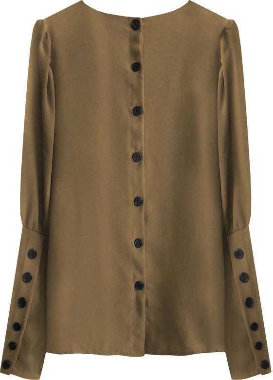 BLUZKA ZAPINANA NA PLECACH KARMELOWA (476ART)