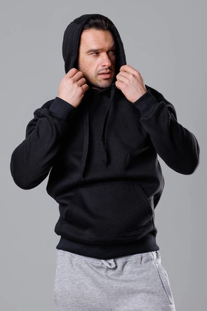 Męska bluza z kapturem czarna (68B2009-3)