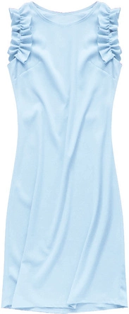 PROSTA SUKIENKA Z FALBANKAMI BŁĘKITNA (107ART)