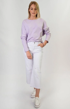 Szerokie spodnie damskie kuloty białe (b102)