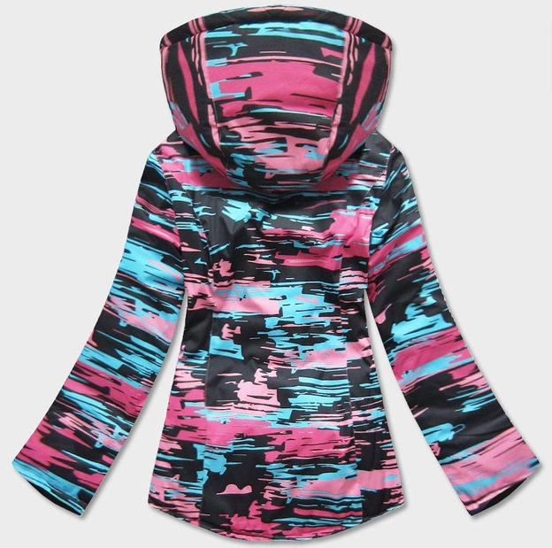 DAMSKA KURTKA ZIMOWA SNOWBOARDOWA Z MEMBRANĄ CZARNO-RÓŻOWA (W185)