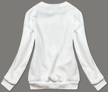 Bluza dresowa damska z nadrukiem biała (26005)