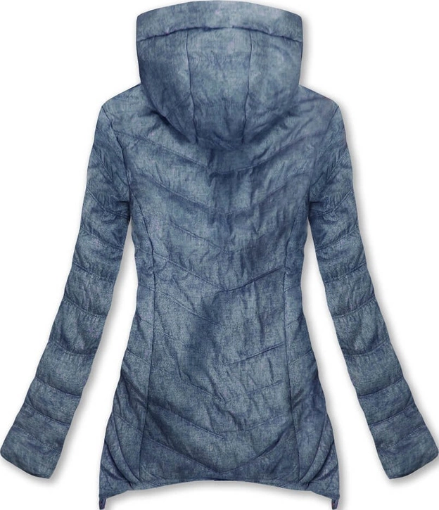 PIKOWANA KURTKA Z KAPTUREM GRANATOWA (W714BIG)