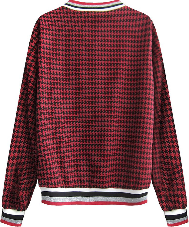 BAWEŁNIANA BLUZA W PEPITKĘ CZARNO-CZERWONA (463ART)