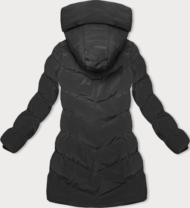 Zimowa kurtka z kapturem czarna (2M-023)