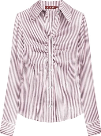 ELEGANCKA KOSZULA BIAŁO-BORDOWA (384ART)