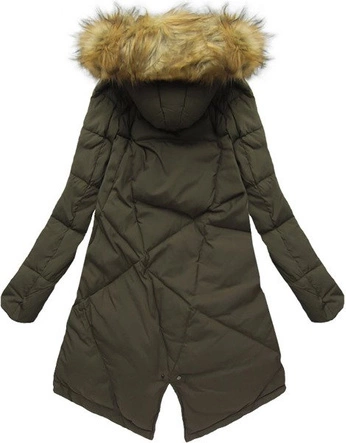 PARKA Z PUCHEM NATURALNYM KHAKI (8074)