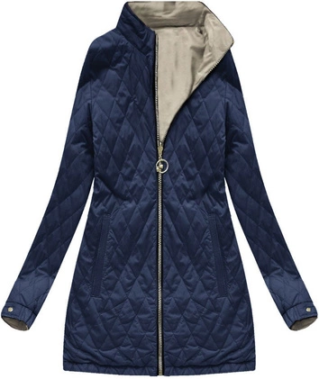 DWUSTRONNA KURTKA Z KAPTUREM BEŻOWA (XW610X)