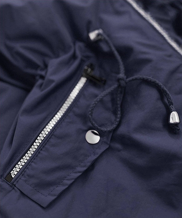 DWUSTRONNA KURTKA DAMSKA GROSZKI GRANATOWA (MM70)