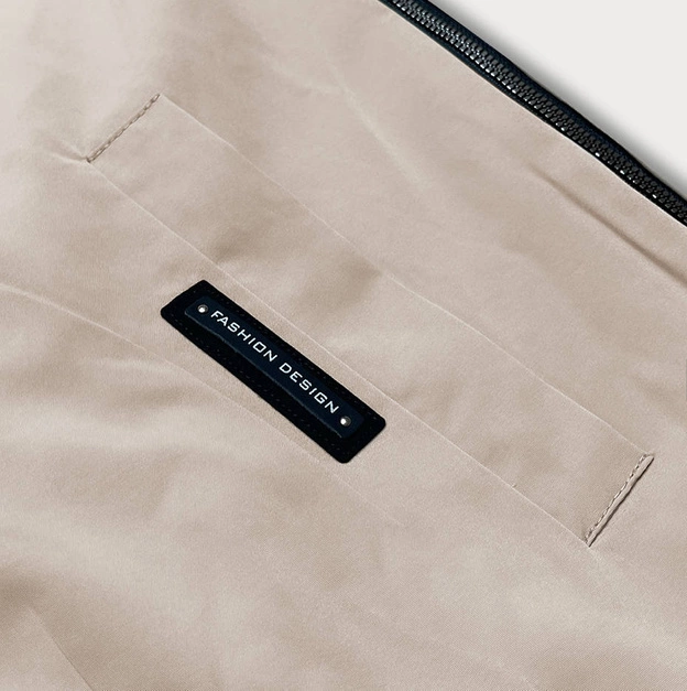 Kurtka damska z kapturem ciemny beż (B8100-12)