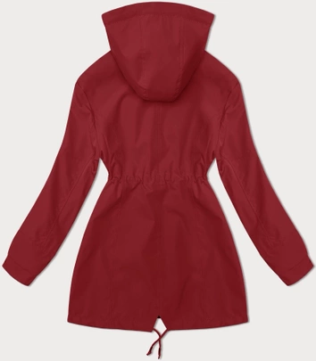 Cienka parka dwustronna damska czerwono-czarna (16M9081-270)