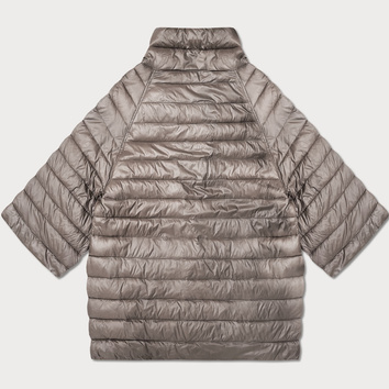 Dwustronna kurtka damska plus size z rękawem 3/4 Goodlookin kakao/panterka (M6-6308-358)