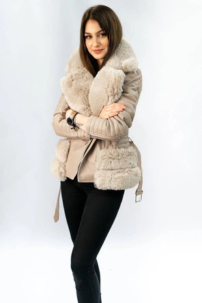 RAMONESKA Z FUTREM BEŻOWA (F832)