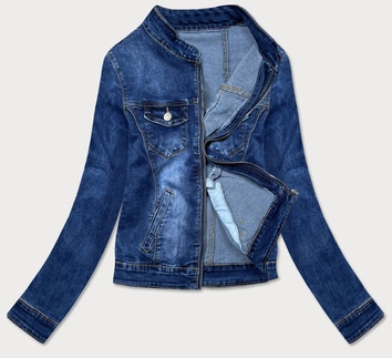 DAMSKA KURTKA JEANSOWA ZE STÓJKĄ GRANATOWA (GD6350)