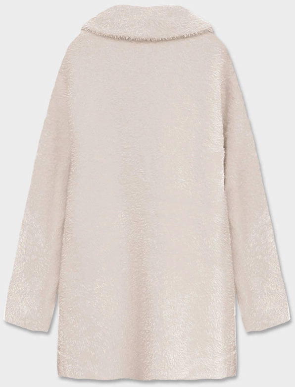 Krótka wełniana narzutka alpaka beżowa (7108-1)