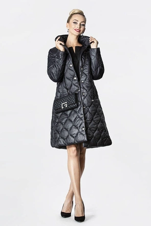 DAMSKA KURTKA PIKOWANA ZE STÓJKĄ CZARNA (20201130)