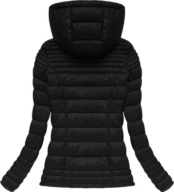 PIKOWANA KURTKA Z KAPTUREM CZARNA (7116)
