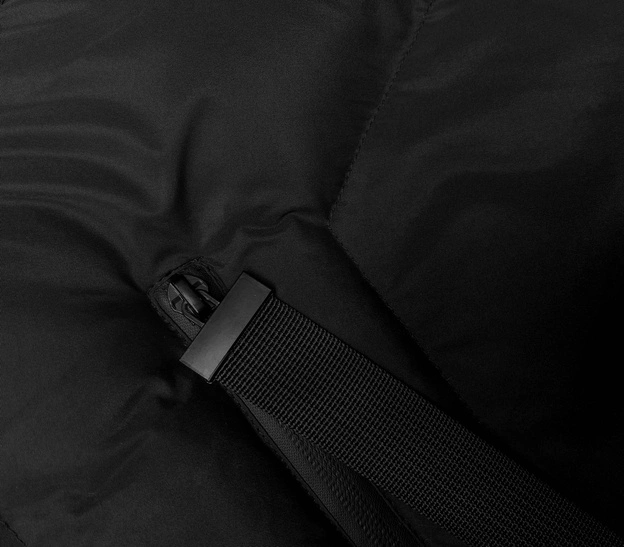 Damska puchowa kamizelka z kapturem czarna (5M3176-392)