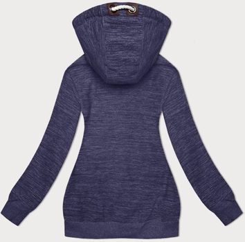 Damska polarowa bluza z kapturem ciemny niebieski melanż (2312)