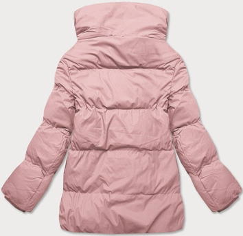 Krótka kurtka zimowa z wysoką stójką różowa (5m729-46)