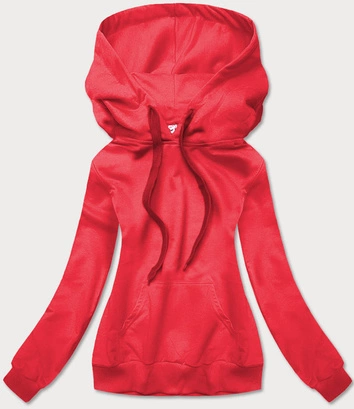 Cienka damska bluza z kapturem czerwona (wb11001-18)