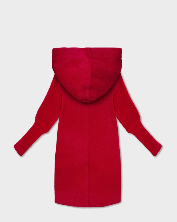 Narzutka kurtka alpaka z kapturem czerwona (19905.1)