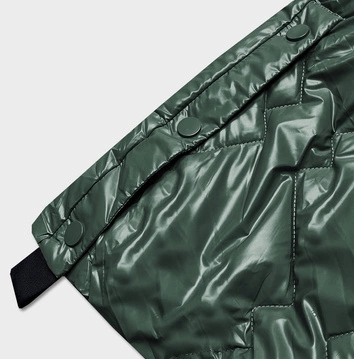 Kamizelka damska z kapturem ciemnozielona (6028)