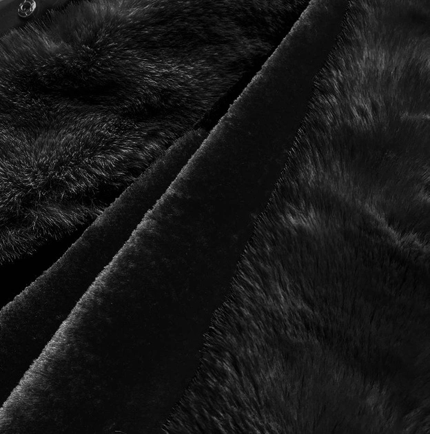 ZIMOWA DAMSKA PARKA BAWEŁNIANA CZARNA (FM03-B1)