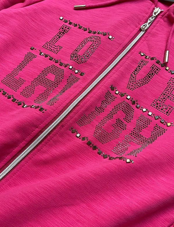 CIENKA BLUZA DAMSKA Z DŻETAMI RÓŻOWA (58199)