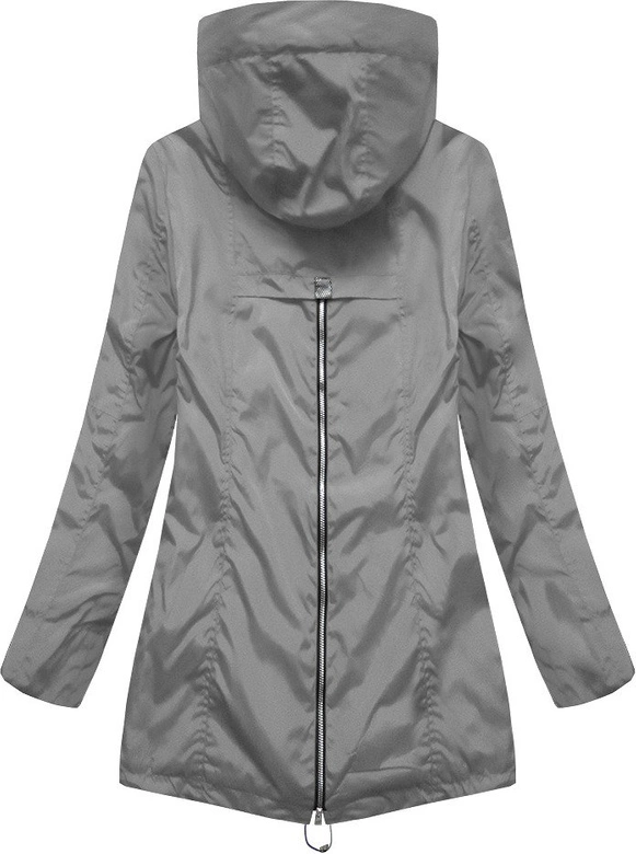 DŁUŻSZA KURTKA Z KAPTUREM SZARA (B9515)