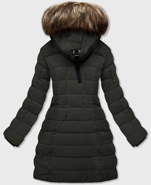 Parka zimowa damska na futrze army (m-21013)