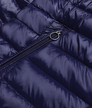Pikowana kurtka dwustronna damska granatowa (b9775-3)