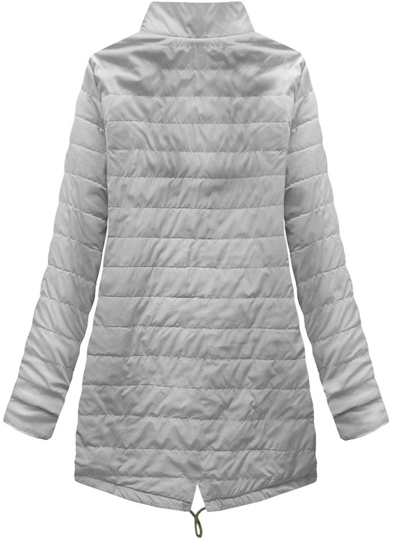 DWUSTRONNA PARKA Z KAPTUREM KHAKI-SZARA (W0233)