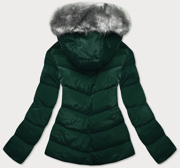 ŚCIĄGANA KURTKA ZIMOWA DAMSKA ZIELONA (B9530-10)