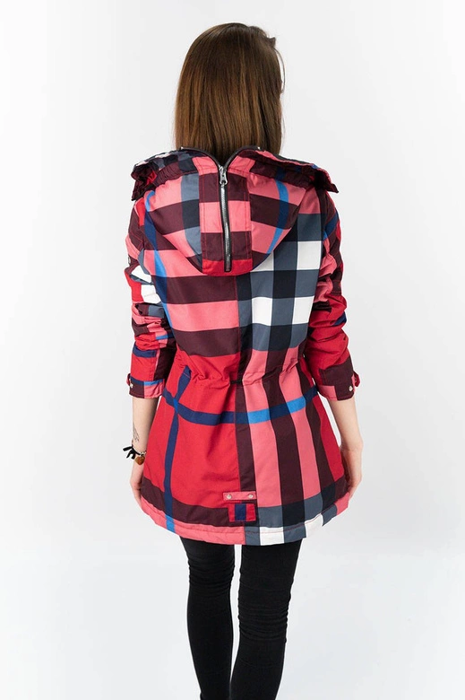 Dwustronna kurtka damska czerwono-czarna (w653)