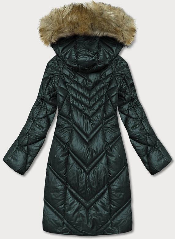 Pikowana kurtka damska ciemna zielona (H-97-2)