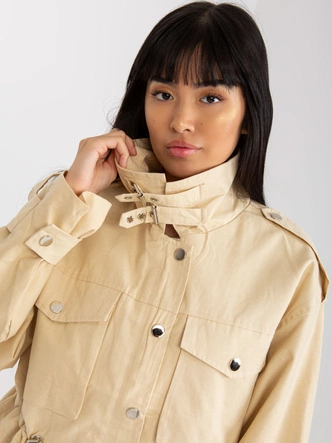 Przejściowa kurtka z wysoką stójką beżowa (MC142)