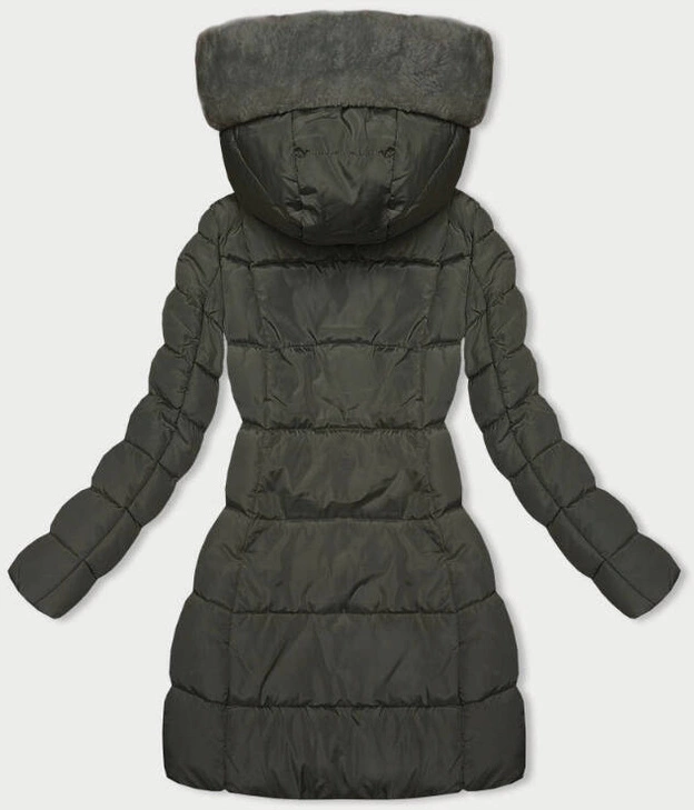 Zimowa kurtka z kapturem khaki (2M-231)