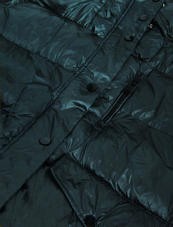 KRÓTKA KURTKA Z KAPTUREM ZIELONA (J9-004)