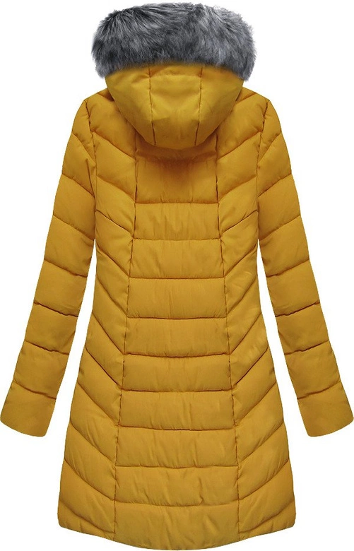 PIKOWANA KURTKA Z KAPTUREM ŻÓŁTA (B2645)