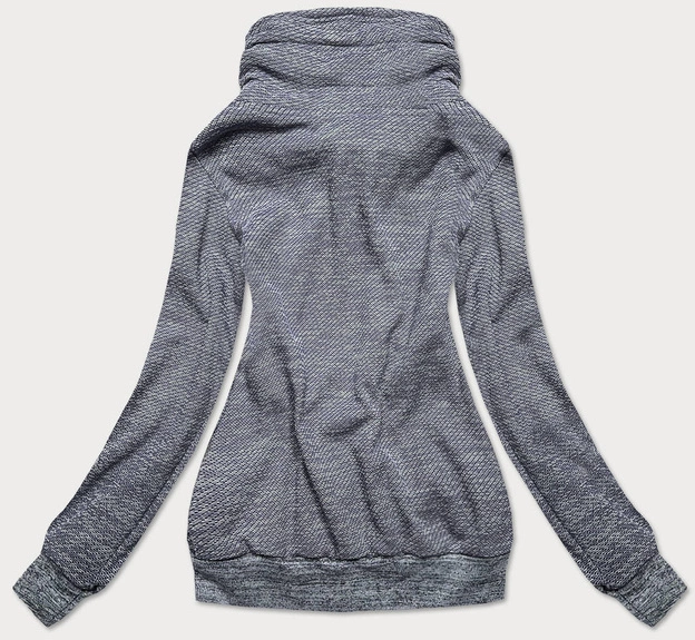 DAMSKA BLUZA SPORTOWA Z WYSOKĄ STÓJKĄ GRANATOWA (58329)