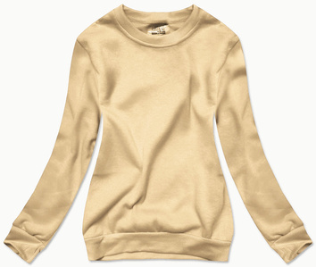 Bluza dresowa damska ze ściągaczami jasny beżowy (W01-159)